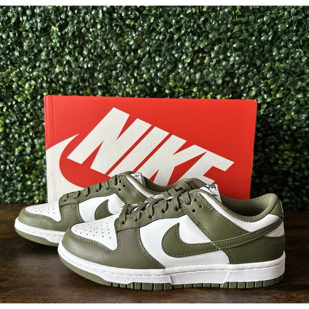 Nike Dunk Low Shoes Women Size 7.5 White 'Medium Olive' DD1503-120 Green Sneaker